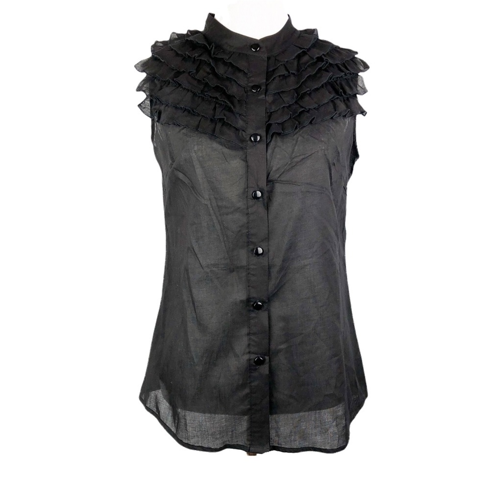 Jade Melody Tam High Neck Ruffle Romantic Blouse
